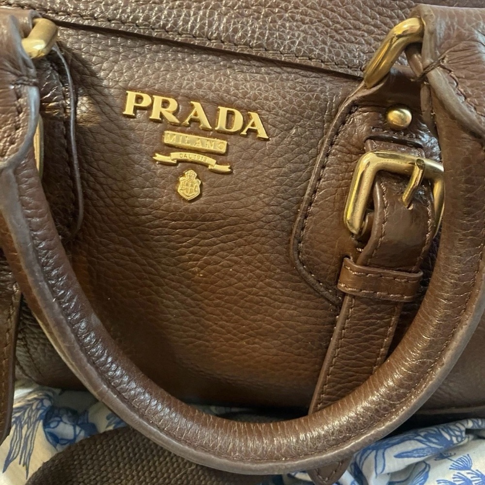 Prada Nappa Stripes Brown Leather Bag - Picture 3 of 12